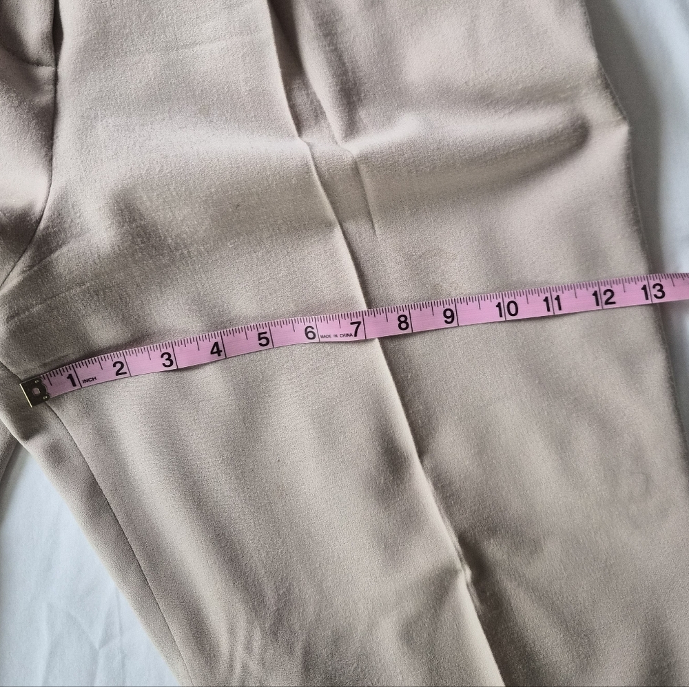 ​Talbots Petites Italian Fabric Wool Blend Pleated Trousers - Beige 14P - Picture 5 of 10